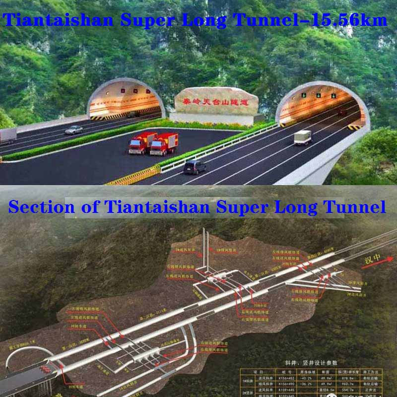 I 15,56 chilometri del Tiantaishan Tunnel World Top 1 scala e difficoltà di costruzione rank